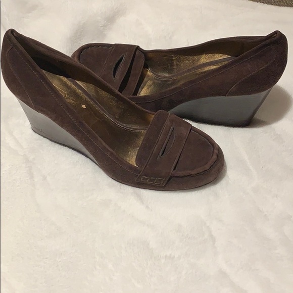 Authentic Coach Suede Wedge - Picture 1 of 8